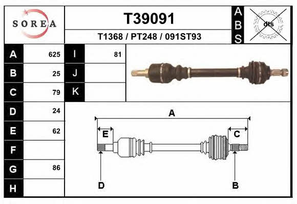 EAI T39091 Drive shaft T39091: Buy near me in Poland at 2407.PL - Good price!