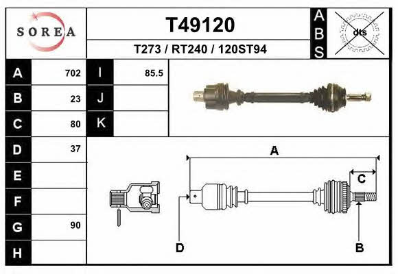 EAI T49120 Drive shaft T49120: Buy near me in Poland at 2407.PL - Good price!