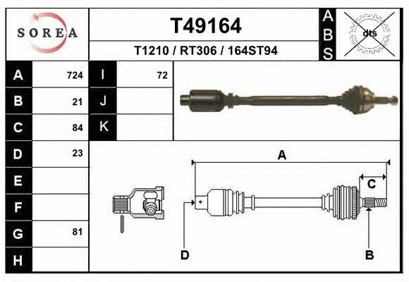 EAI T49164 Wał napędowy T49164: Dobra cena w Polsce na 2407.PL - Kup Teraz!