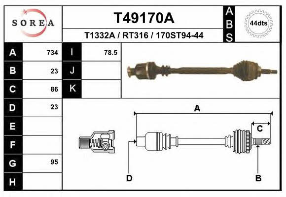 EAI T49170A Wał napędowy T49170A: Dobra cena w Polsce na 2407.PL - Kup Teraz!