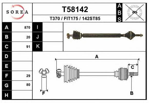 EAI T58142 Drive shaft T58142: Buy near me in Poland at 2407.PL - Good price!