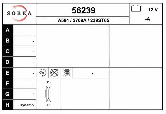 EAI 56239 Alternator 56239: Dobra cena w Polsce na 2407.PL - Kup Teraz!