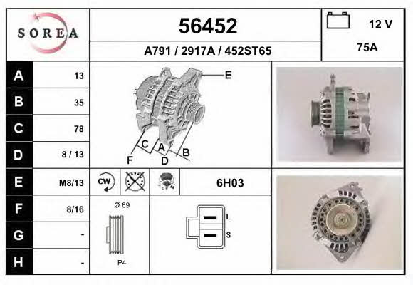 EAI 56452 Alternator 56452: Buy near me in Poland at 2407.PL - Good price!