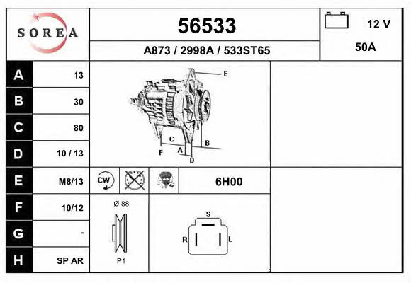 EAI 56533 Alternator 56533: Buy near me in Poland at 2407.PL - Good price!