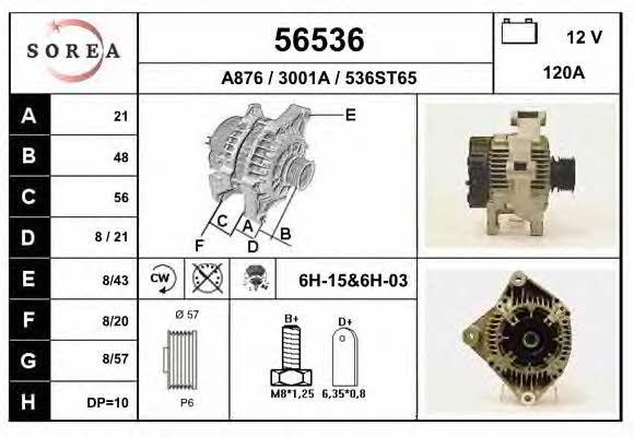EAI 56536 Alternator 56536: Buy near me in Poland at 2407.PL - Good price!