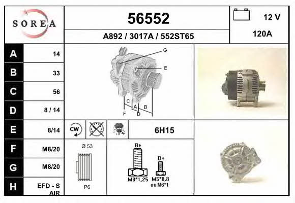 EAI 56552 Alternator 56552: Buy near me in Poland at 2407.PL - Good price!