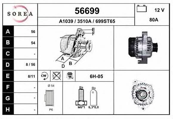 EAI 56699 Alternator 56699: Dobra cena w Polsce na 2407.PL - Kup Teraz!