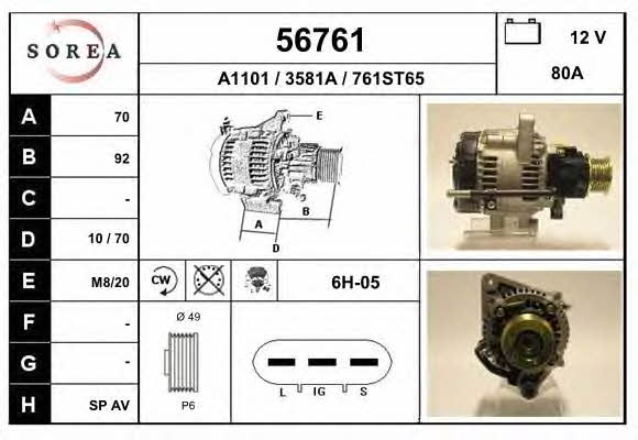 EAI 56761 Alternator 56761: Buy near me at 2407.PL in Poland at an Affordable price!