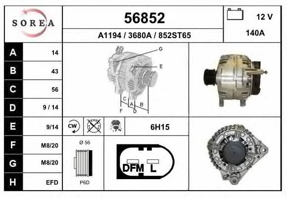 EAI 56852 Alternator 56852: Buy near me in Poland at 2407.PL - Good price!