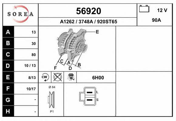 EAI 56920 Alternator 56920: Buy near me in Poland at 2407.PL - Good price!
