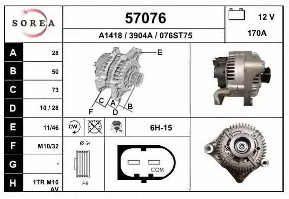 EAI 57076 Alternator 57076: Buy near me in Poland at 2407.PL - Good price!