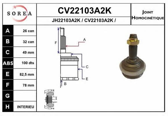 EAI CV22103A2K CV joint CV22103A2K: Buy near me in Poland at 2407.PL - Good price!