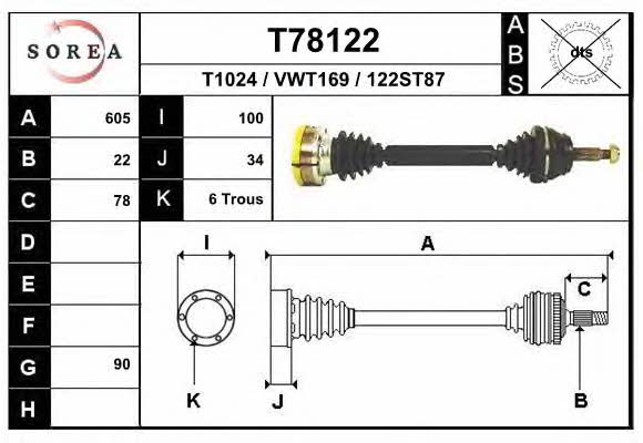 EAI T78122 Wał napędowy T78122: Dobra cena w Polsce na 2407.PL - Kup Teraz!