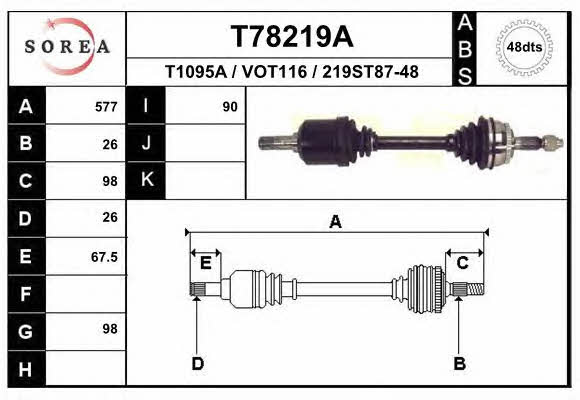 EAI T78219A Antriebswelle T78219A: Kaufen Sie zu einem guten Preis in Polen bei 2407.PL!