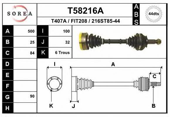 EAI T58216A Antriebswelle T58216A: Kaufen Sie zu einem guten Preis in Polen bei 2407.PL!