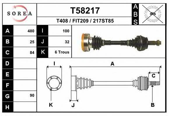 EAI T58217 Drive shaft T58217: Buy near me in Poland at 2407.PL - Good price!