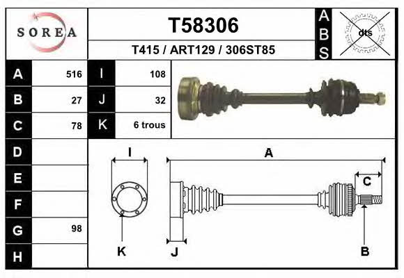 EAI T58306 Wał napędowy T58306: Dobra cena w Polsce na 2407.PL - Kup Teraz!