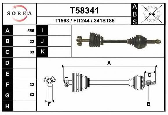 EAI T58341 Drive shaft T58341: Buy near me in Poland at 2407.PL - Good price!