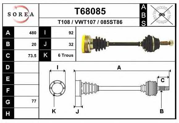 EAI T68085 Drive shaft T68085: Buy near me at 2407.PL in Poland at an Affordable price!