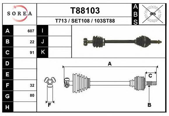 EAI T88103 Drive shaft T88103: Buy near me in Poland at 2407.PL - Good price!