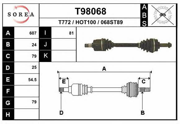 EAI T98068 Drive shaft T98068: Buy near me in Poland at 2407.PL - Good price!