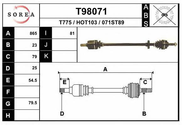 EAI T98071 Drive shaft T98071: Buy near me in Poland at 2407.PL - Good price!