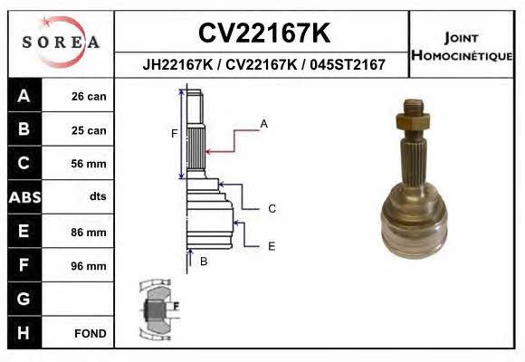 EAI CV22167K CV joint CV22167K: Buy near me in Poland at 2407.PL - Good price!