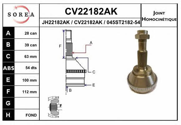EAI CV22182AK Przegub homokinetyczny CV22182AK: Atrakcyjna cena w Polsce na 2407.PL - Zamów teraz!