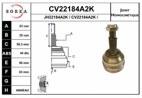 EAI CV22184A2K Шарнир равных угловых скоростей (ШРУС) CV22184A2K: Отличная цена - Купить в Польше на 2407.PL!