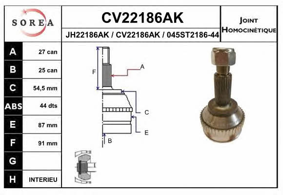 EAI CV22186AK CV joint CV22186AK: Buy near me in Poland at 2407.PL - Good price!