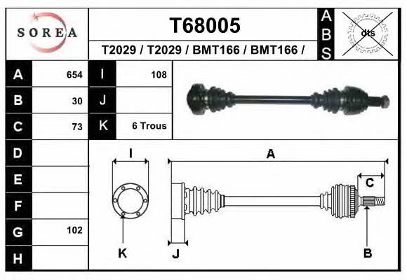 EAI T68005 Drive shaft T68005: Buy near me in Poland at 2407.PL - Good price!