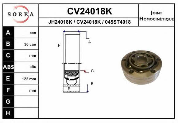 EAI CV24018K Шарнір рівних кутових швидкостей (ШРКШ) CV24018K: Приваблива ціна - Купити у Польщі на 2407.PL!