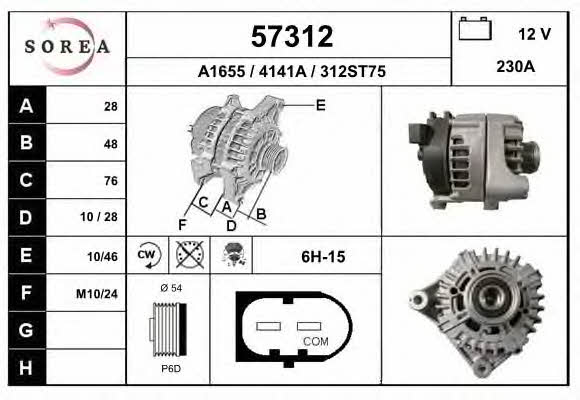 EAI 57312 Alternator 57312: Buy near me in Poland at 2407.PL - Good price!
