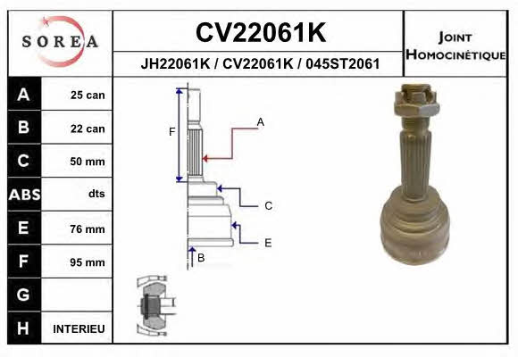 EAI CV22061K Przegub homokinetyczny CV22061K: Dobra cena w Polsce na 2407.PL - Kup Teraz!