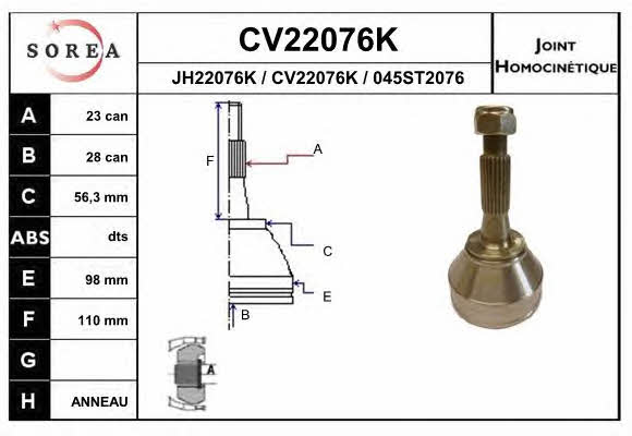 EAI CV22076K CV joint CV22076K: Buy near me in Poland at 2407.PL - Good price!