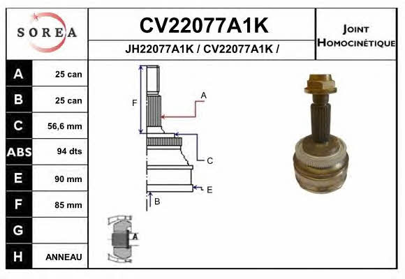 EAI CV22077A1K CV joint CV22077A1K: Buy near me in Poland at 2407.PL - Good price!