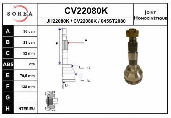 EAI CV22080K CV joint CV22080K: Buy near me in Poland at 2407.PL - Good price!