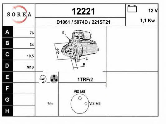 EAI 12221 Starter 12221: Buy near me in Poland at 2407.PL - Good price!