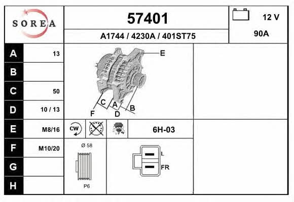 EAI 57401 Alternator 57401: Buy near me in Poland at 2407.PL - Good price!