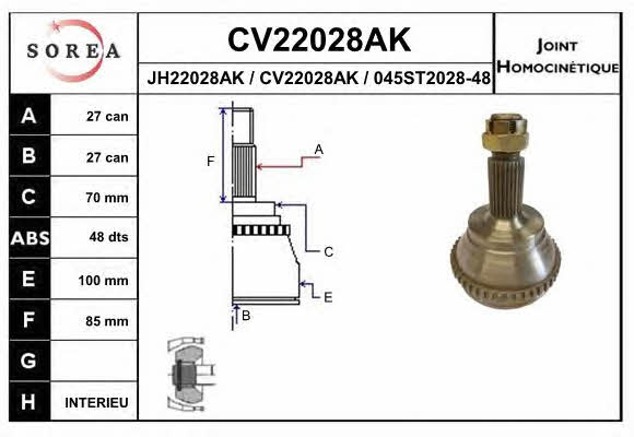 EAI CV22028AK CV joint CV22028AK: Buy near me in Poland at 2407.PL - Good price!