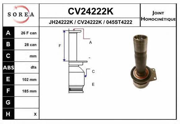 EAI CV24222K CV joint CV24222K: Buy near me in Poland at 2407.PL - Good price!