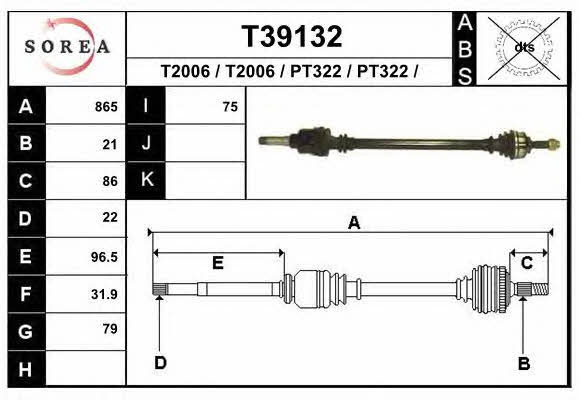 EAI T39132 Drive shaft T39132: Buy near me in Poland at 2407.PL - Good price!