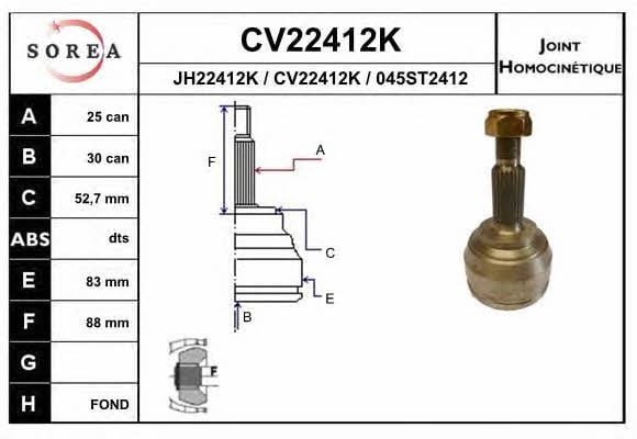 EAI CV22412K CV joint CV22412K: Buy near me in Poland at 2407.PL - Good price!