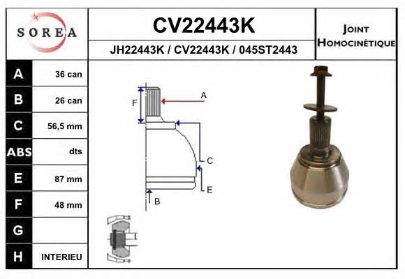 EAI CV22443K Przegub homokinetyczny CV22443K: Dobra cena w Polsce na 2407.PL - Kup Teraz!