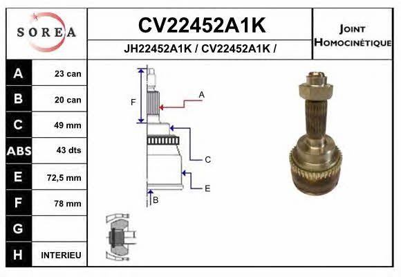 EAI CV22452A1K Przegub homokinetyczny CV22452A1K: Atrakcyjna cena w Polsce na 2407.PL - Zamów teraz!