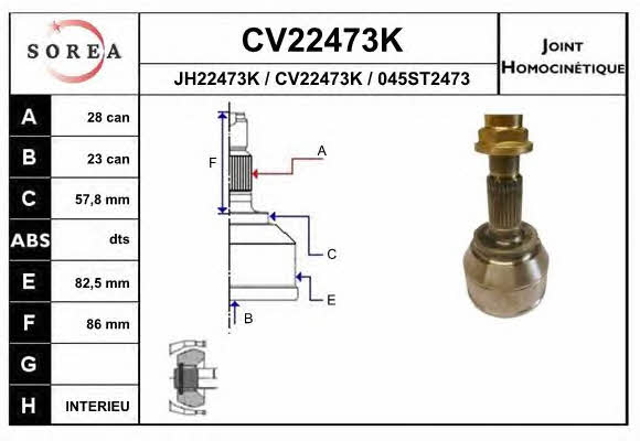 EAI CV22473K Przegub homokinetyczny CV22473K: Dobra cena w Polsce na 2407.PL - Kup Teraz!