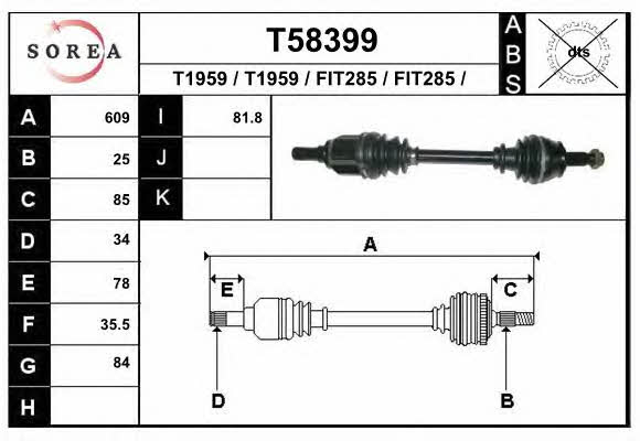 EAI T58399 Antriebswelle T58399: Kaufen Sie zu einem guten Preis in Polen bei 2407.PL!