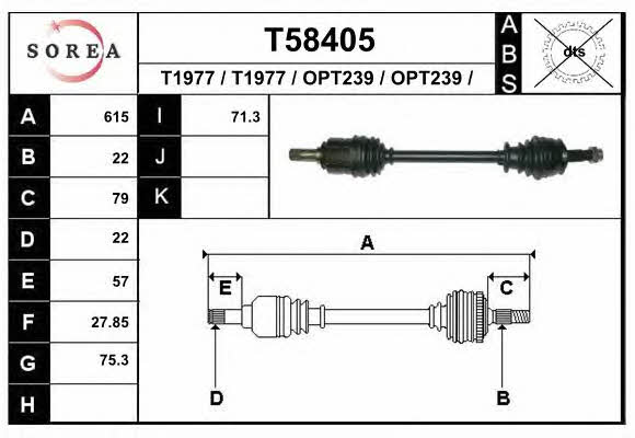 EAI T58405 Drive shaft T58405: Buy near me in Poland at 2407.PL - Good price!