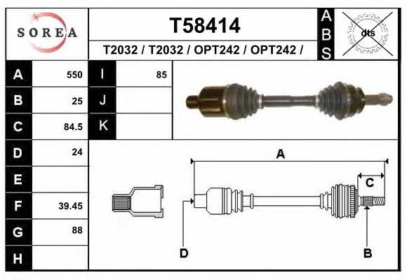 EAI T58414 Drive shaft T58414: Buy near me in Poland at 2407.PL - Good price!