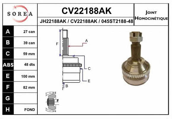 EAI CV22188AK CV joint CV22188AK: Buy near me in Poland at 2407.PL - Good price!
